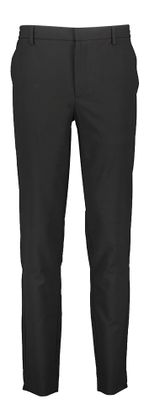 Plain Zwarte comfortabele slim fit broek Theo