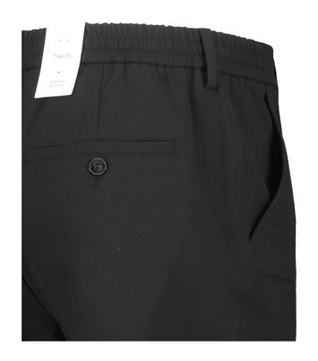 Zwarte comfortabele slim fit broek Theo Plain
