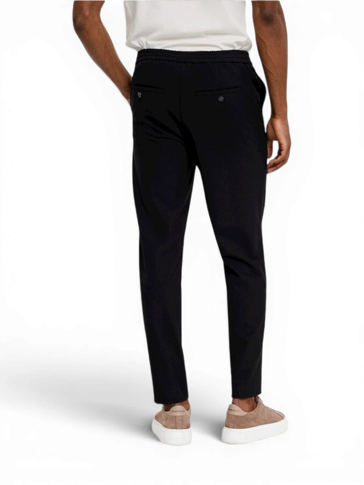 Zwarte comfortabele slim fit broek Theo Plain