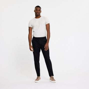 Zwarte comfortabele slim fit broek Theo Plain