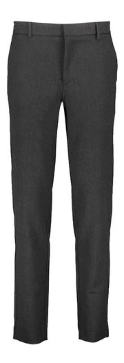 Donkergrijze slim fit broek Theo Plain