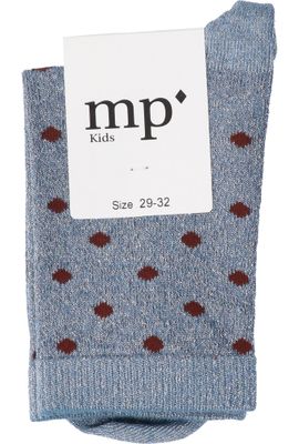 Lichtblauwe glittersokken met bordeaux stippen MP Denmark