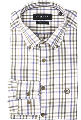 Bugatti Geruit hemd (regular fit) met lange mouwen