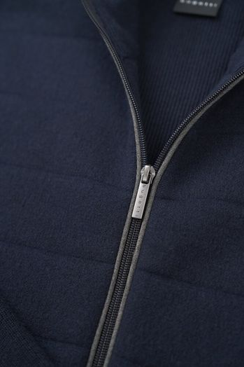 Donkerblawe gilet met zakken Bugatti