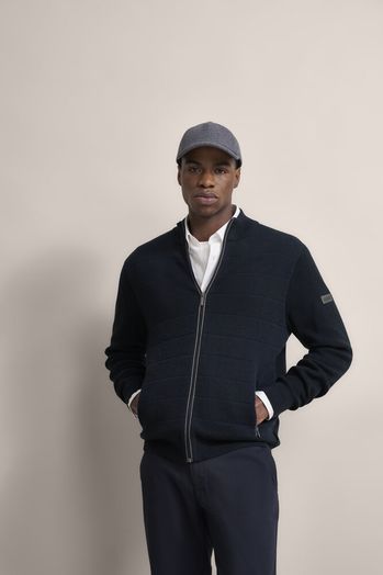Donkerblawe gilet met zakken Bugatti