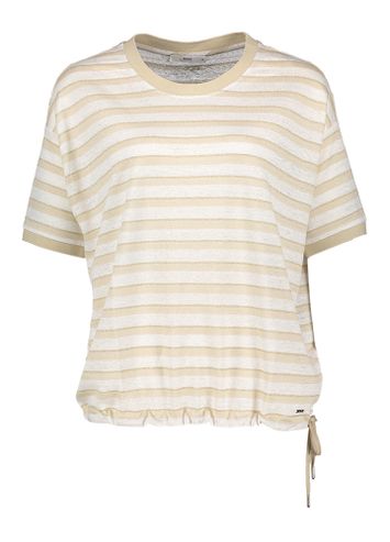 Ecru linnen t-shirt met goudkleurige strepen Candice Brax
