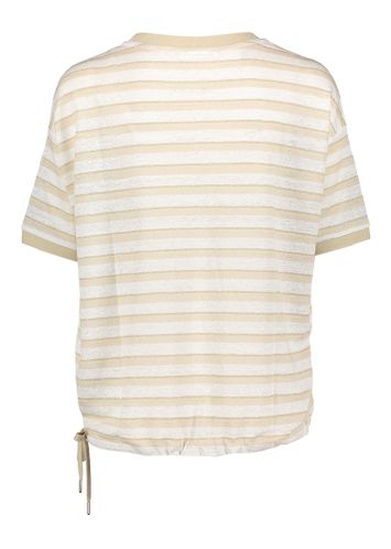 Ecru linnen t-shirt met goudkleurige strepen Candice Brax