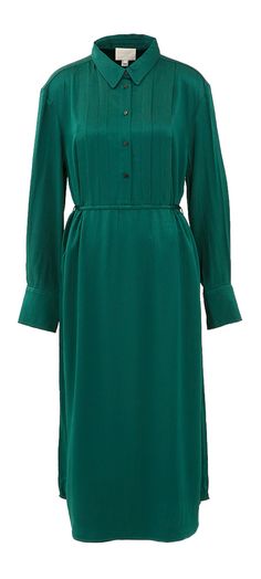 Groene jurk in satijn look Soaked