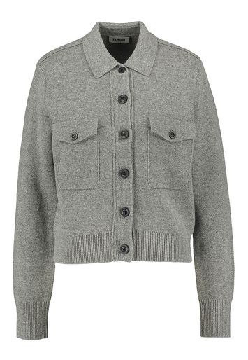 Grijze wollen gilet met knopen Zenggi