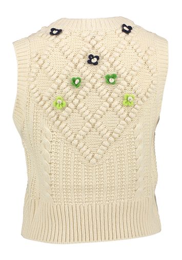 Beige trui met bloemendetail Corry Baum Und Pferdgarten 