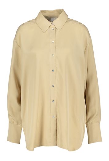 Beige oversized blouse met knopen Yasbamboo Y.A.S