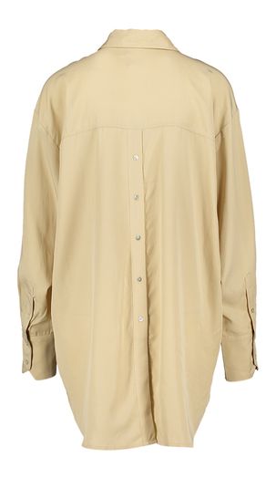 Beige oversized blouse met knopen Yasbamboo Y.A.S