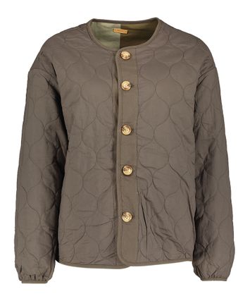 Groenkleurige reversibel jas met kaki groene details Andy Yerse