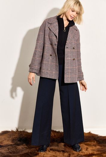 Geruite oversized wollen vest Yerse