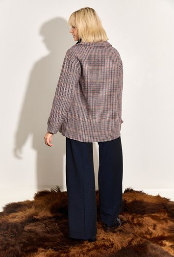 Geruite oversized wollen vest Yerse