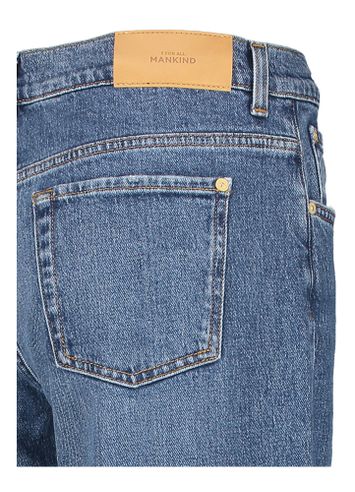 Blauwe jeansbroek hoge taille  straight model For All Mankind