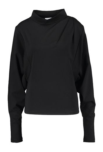 Zwarte t-shirt met oversized mouow en plooi aan de hals Melisso Iro