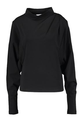 IRO Zwarte t-shirt met oversized mouow en plooi aan de hals Melisso
