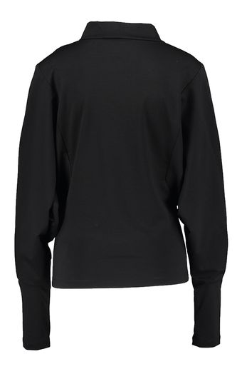 Zwarte t-shirt met oversized mouow en plooi aan de hals Melisso Iro