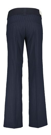 Donkerblauwe gestreepte broek met wide leg fit met hoge taille Eve City Para Mi