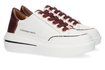 Witte lage sneakers met bordeaux Lancaster woman Alexander Smith 