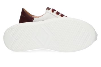 Witte lage sneakers met bordeaux Lancaster woman Alexander Smith 