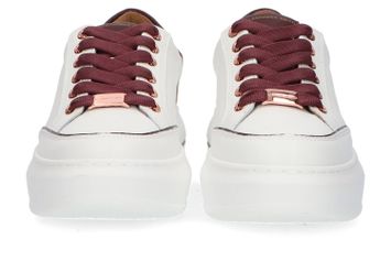 Witte lage sneakers met bordeaux Lancaster woman Alexander Smith 