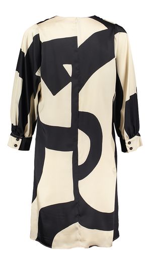 Beige jurk met zwarte print Pinky Atmos