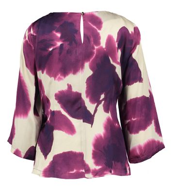 Multicolor bloes met bloemenprint en knoop in de taille Feride Atmos