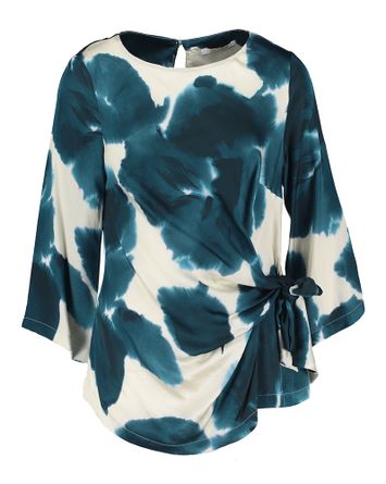 Bloes in satijnlook met bloemenprint en lint in de taille Feride Atmos