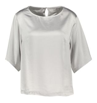 Atmos Zilver kleurige bloes in satijnlook Sore