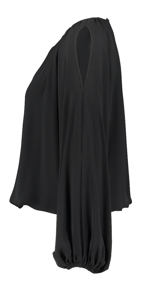 Zwarte bloes met open en glitter detail aan de hals schouder Menfi Atmos