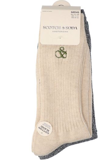 Cream/green 3-pack kousen Scotch&Soda 