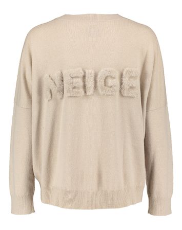 Lichtbruine wollen pull met V-hals Pacy Max & Moi