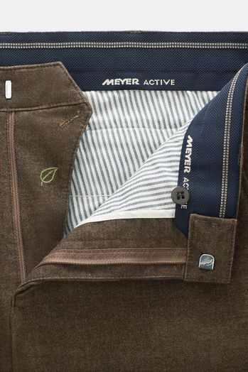Bruine comfortabele chino met stretch Meyer 