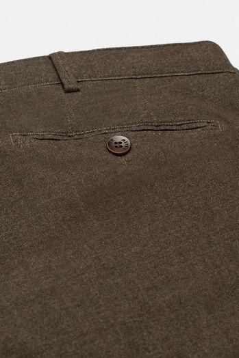 Bruine comfortabele chino met stretch Meyer 