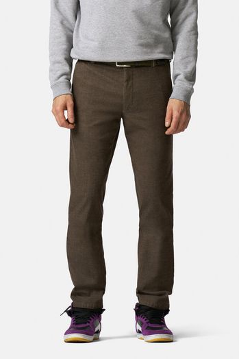 Bruine comfortabele chino met stretch Meyer 
