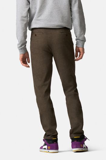 Bruine comfortabele chino met stretch Meyer 