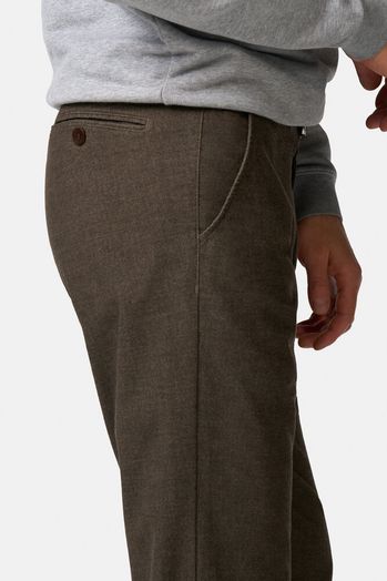 Bruine comfortabele chino met stretch Meyer 