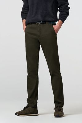 Donkergroene lange broek met licht motief Bonn Meyer