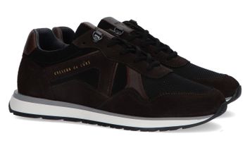 Donkerbruine lage sneakers in nubuck Cycleur de Luxe