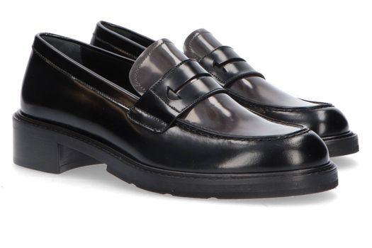 Black-grigio lage geklede schoenen Pertini