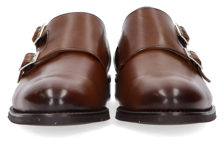 Cognackleurige veterschoenen met gesp Clyde Cordwainer