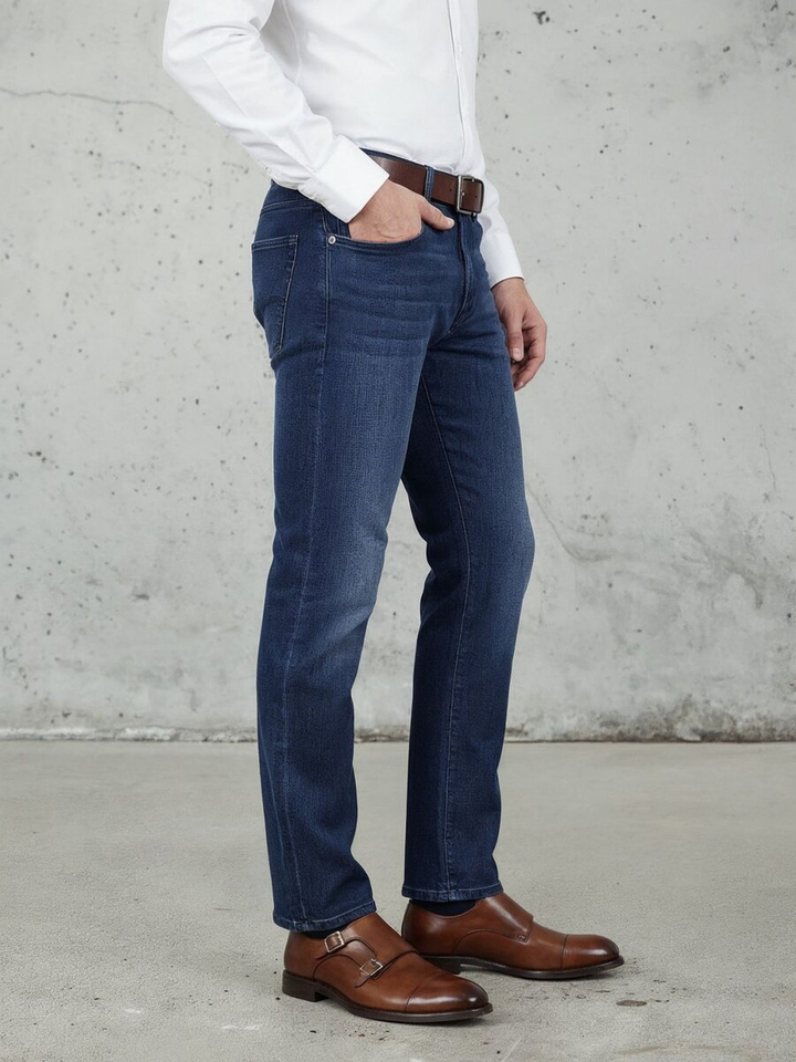 Cognackleurige veterschoenen met gesp Clyde Cordwainer