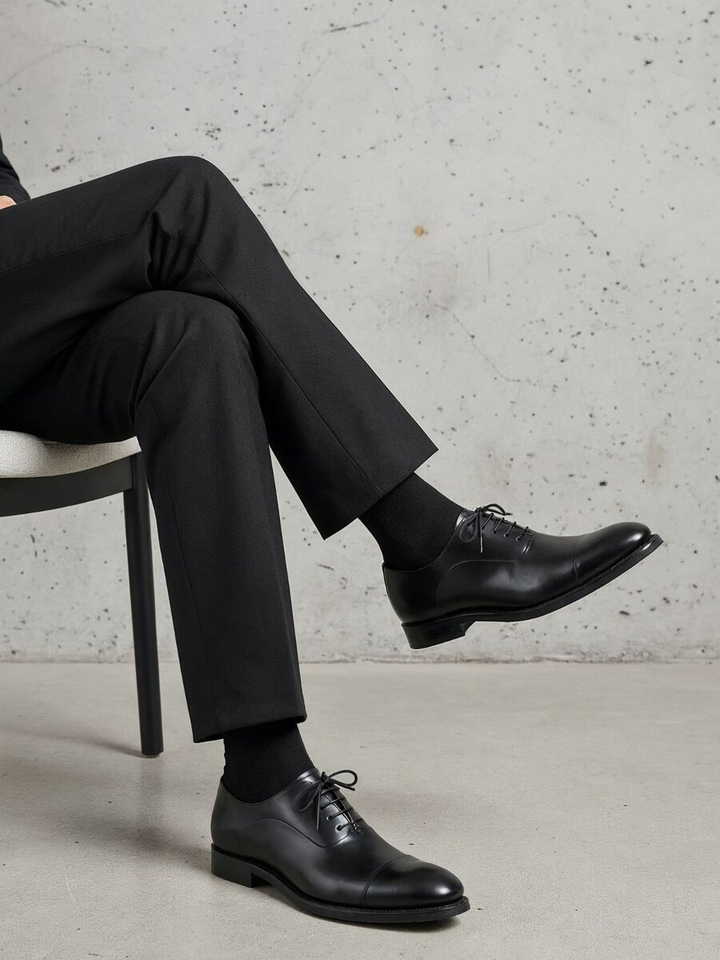 Zwarte klassieke veterschoenen Caen Cordwainer