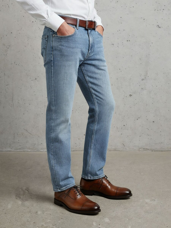 Cognackleurige klassieke veterschoenen Caen Cordwainer