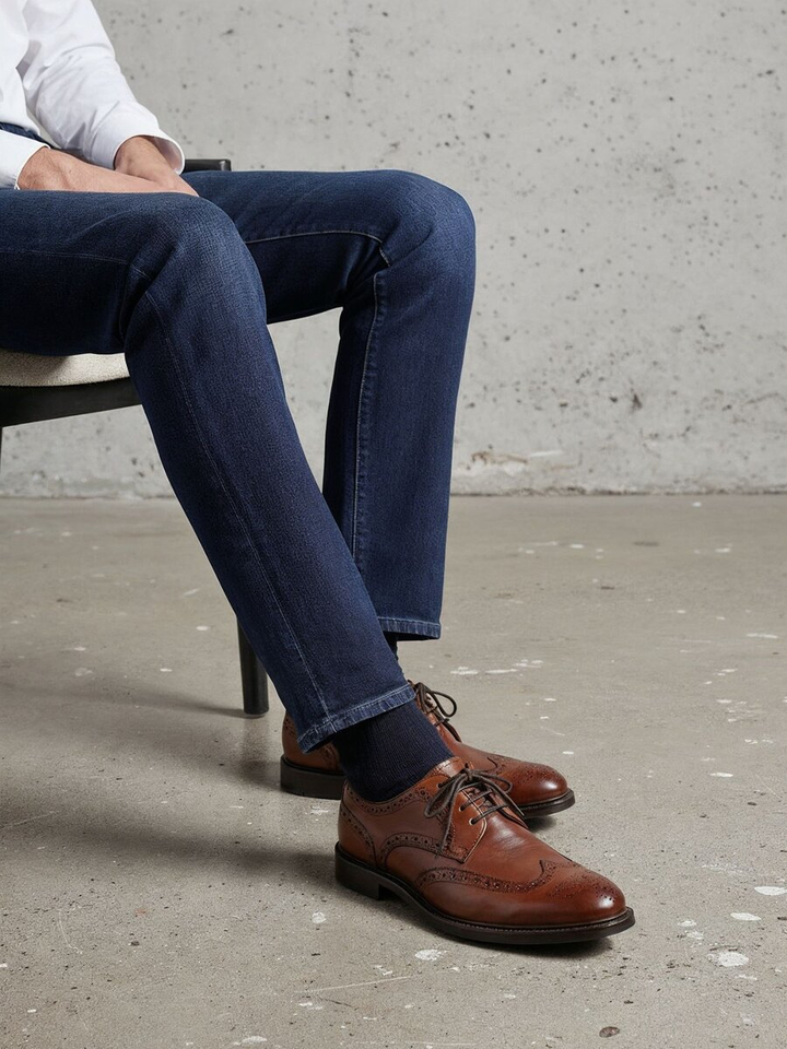 Cognackleurige klassieke veterschoenen Blois Cordwainer