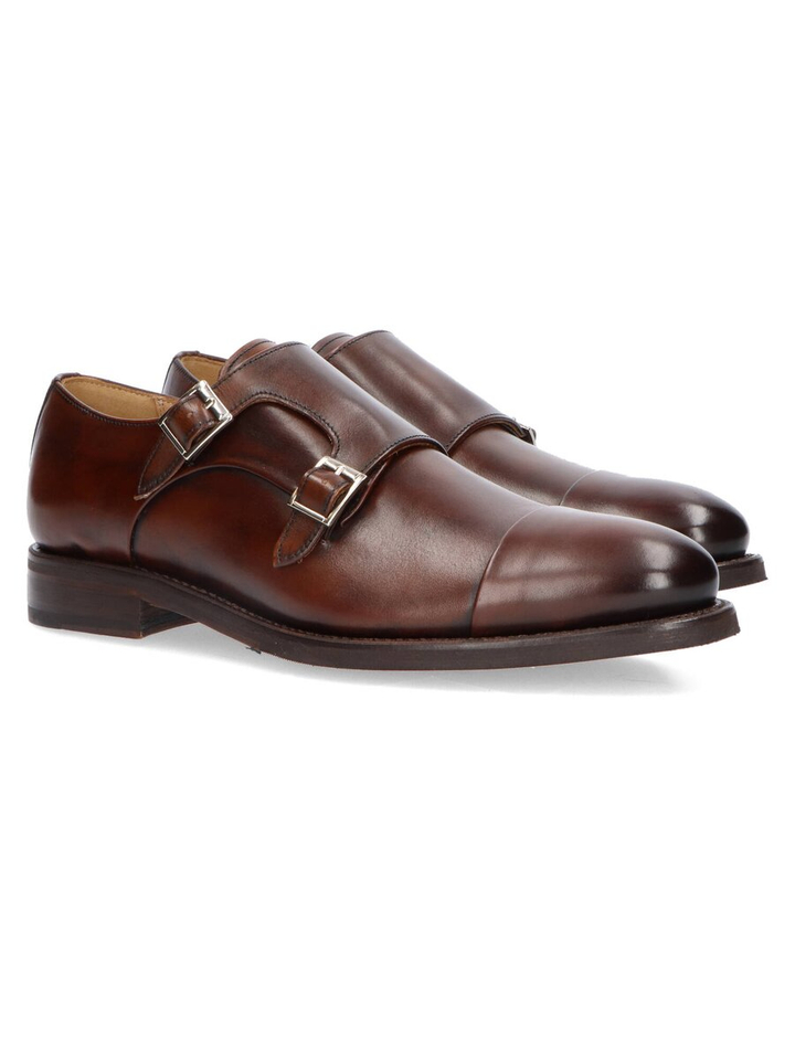 Donkerbruine veterschoenen met gesp Clyde Cordwainer