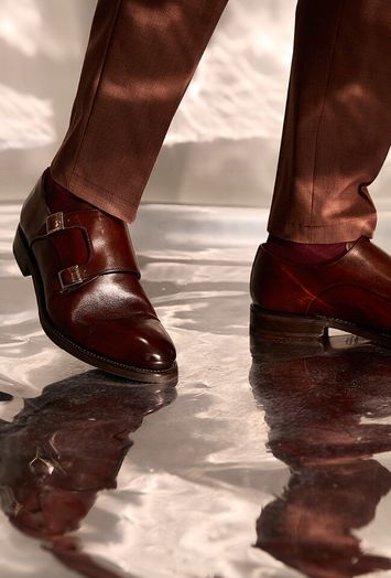 Donkerbruine veterschoenen met gesp Clyde Cordwainer