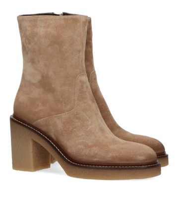 Zandkleurige boots met blokhak Triver Flight